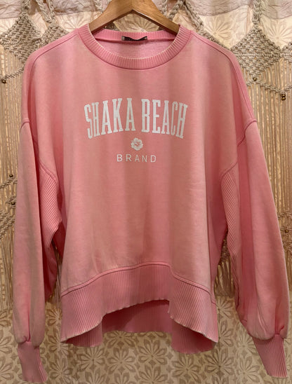 Shaka Beach Brand Logo Cozy Crewneck Sweatshirt
