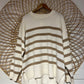 M/L Beige Striped Soft Knit Sweater