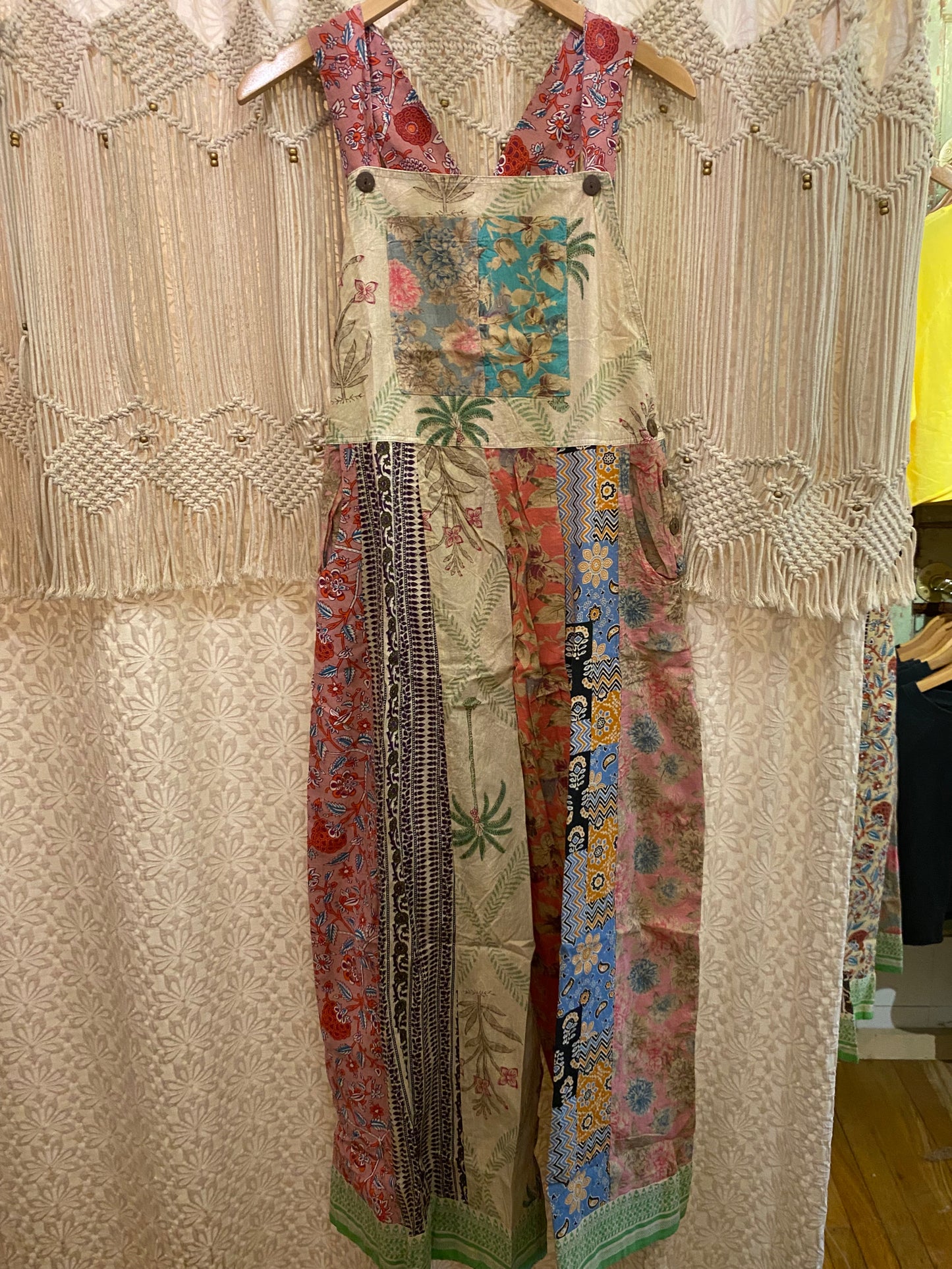 Boho Unique Patchwork Wide Leg Overalls