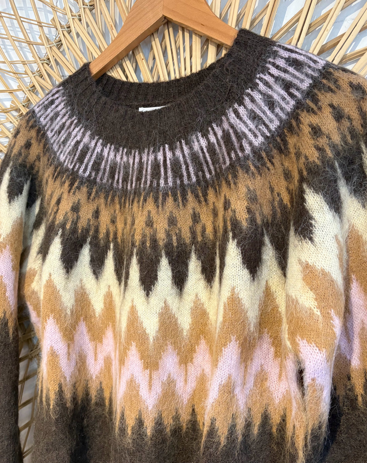 Boho Chic Cozy Fair Isle Chevron Knit Sweater