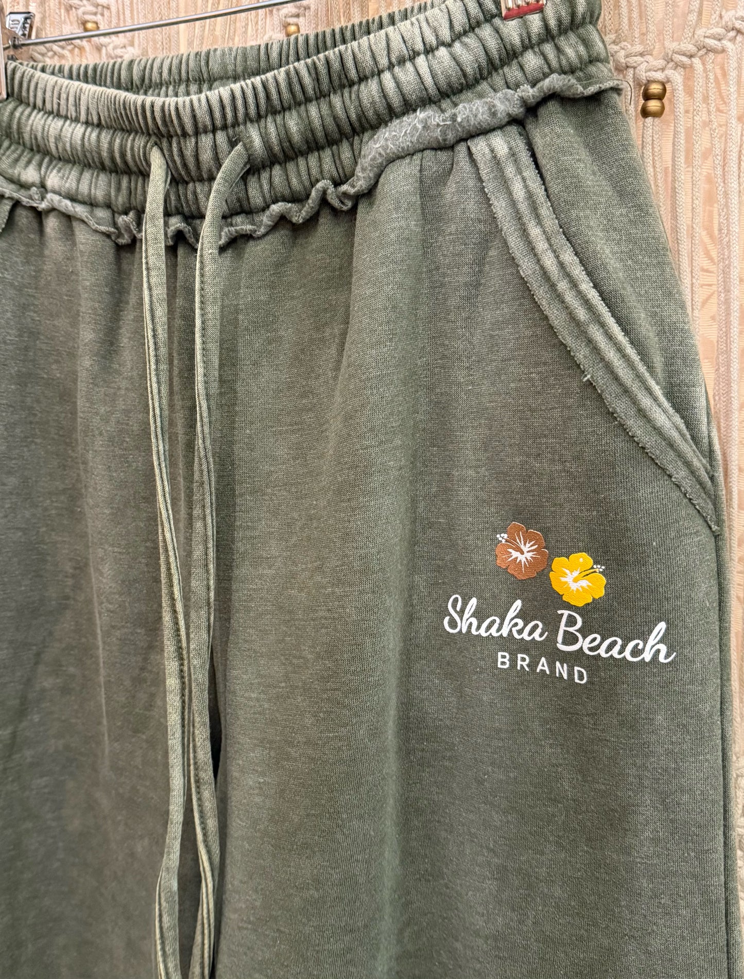 Shaka Beach Brand Logo Wide Leg Sweatpants