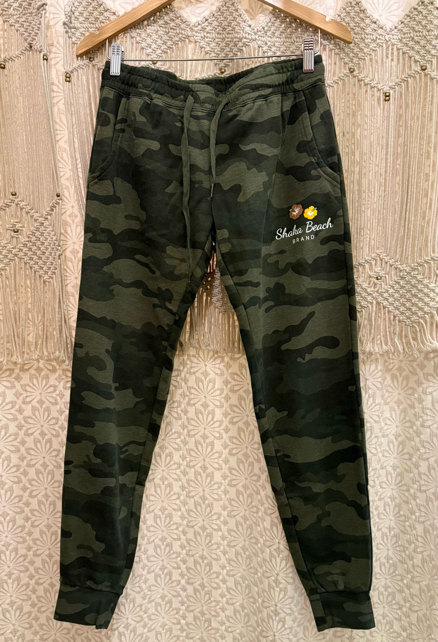 Shaka Beach Brand Logo Camo Jogger Sweatpants