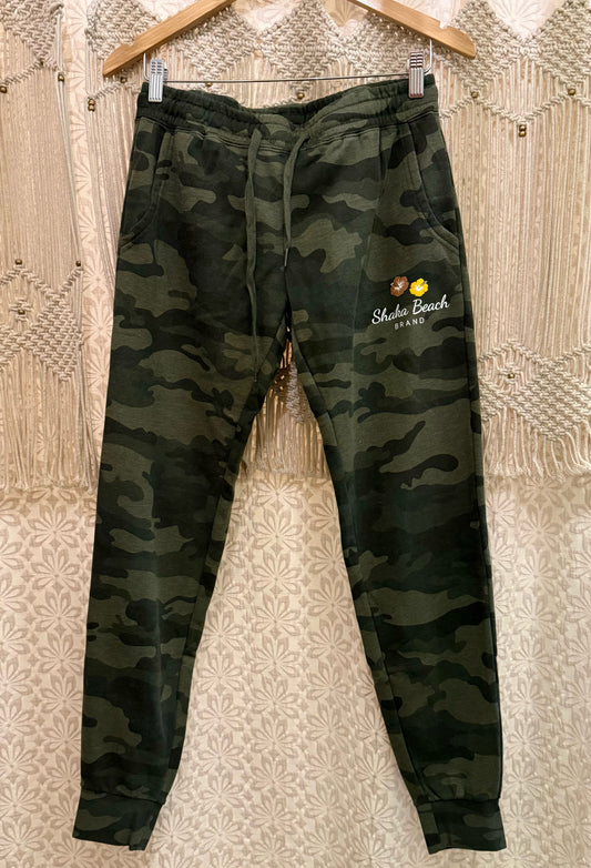 Shaka Beach Brand Logo Camo Jogger Sweatpants