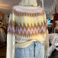 Boho Chic Cozy Fair Isle Chevron Knit Sweater