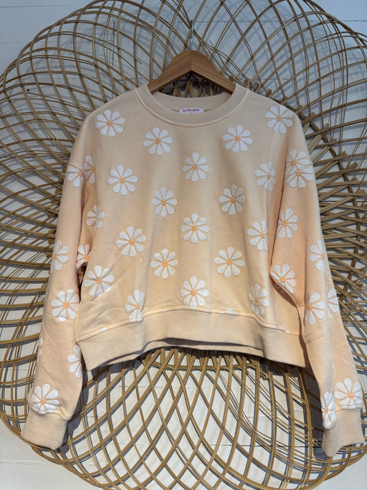 Boho Beachy Daisy Crewneck Sweatshirt