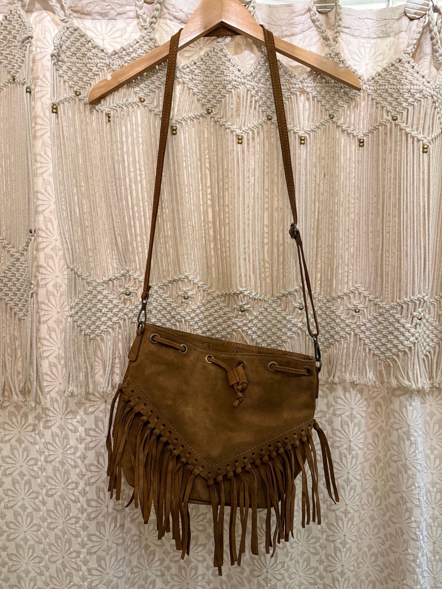 Boho Suede Fringe Festival Bag