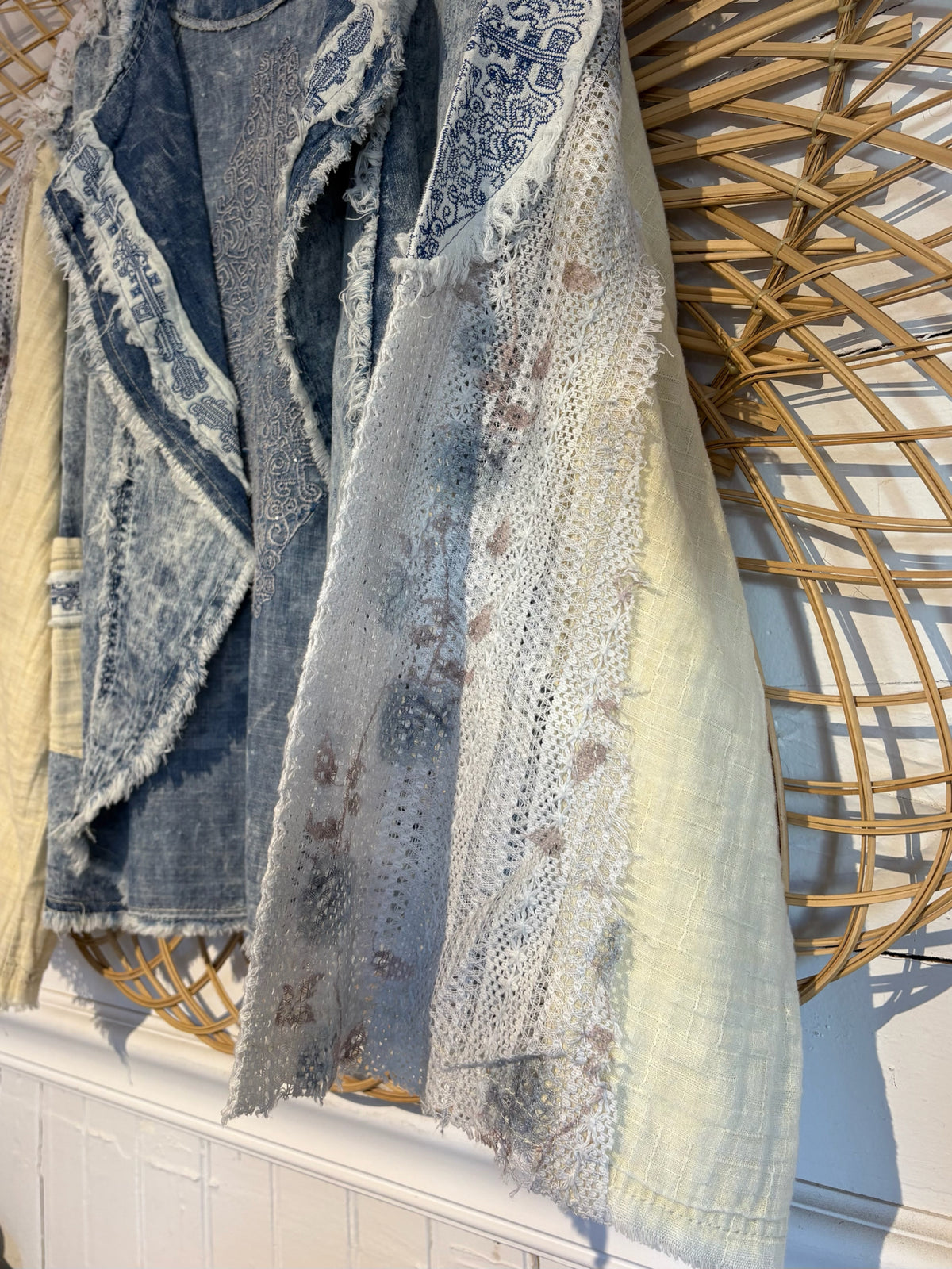 Boho Hippy Denim Patchwork Wide Sleeve Jacket