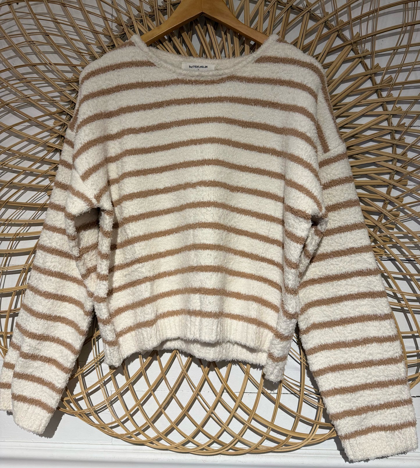 Boho Cozy Soft Striped Sweater