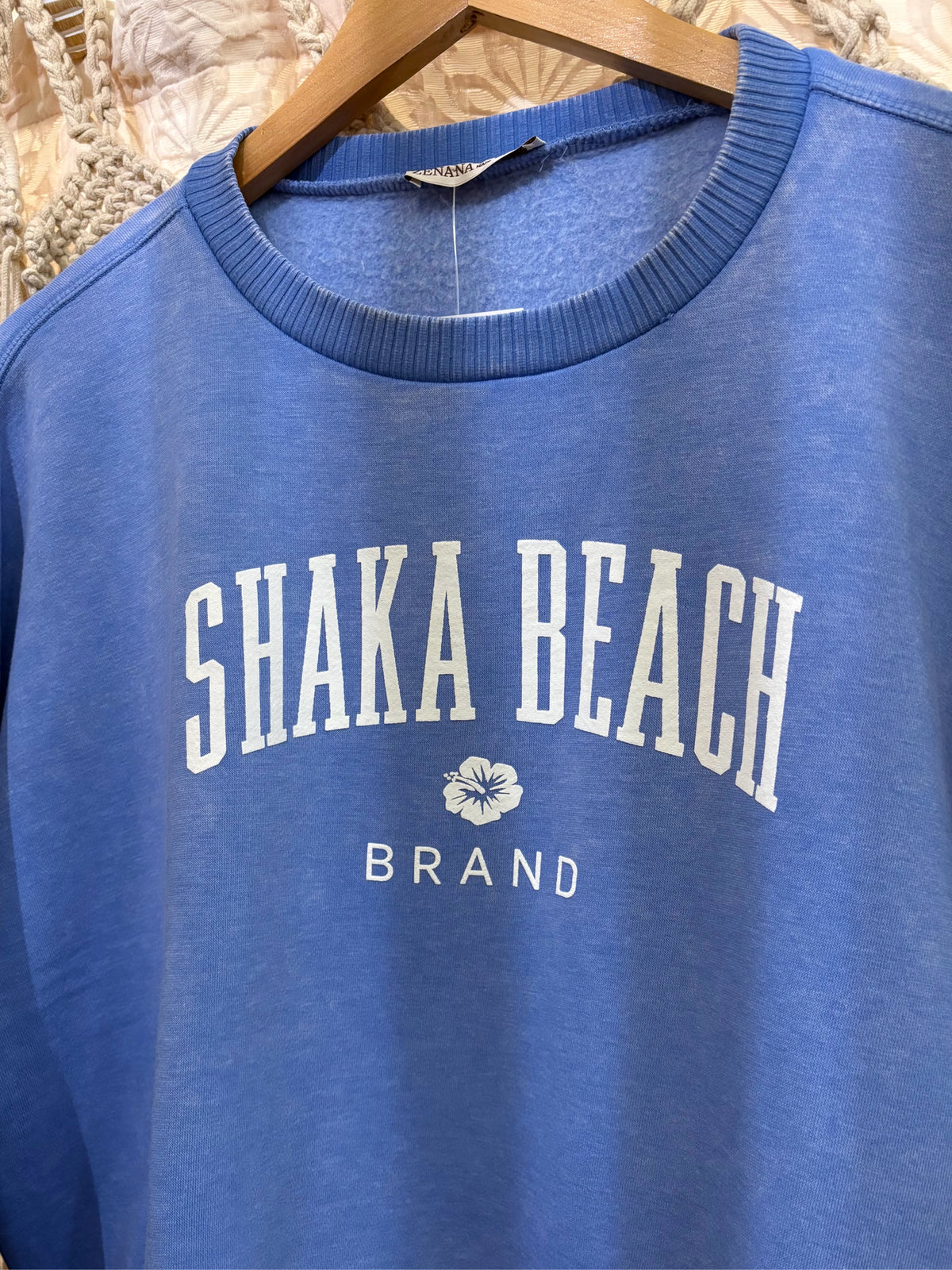 Shaka Beach Brand Logo Cozy Crewneck Sweatshirt