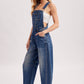 Boho Hippy Denim Barrel Overalls