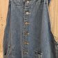 Boho Hippy Denim Button Front Wide Leg Overalls