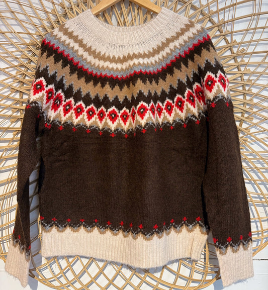 Hipster Cozy Knit Fair Isle Sweater