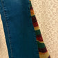 Boho Western Sunset Embroidered Denim Bell Bottoms