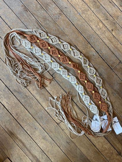 Boho Macrame Tie Belt