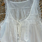 Boho Dainty Lace Trim Button Front With Tie Tank