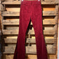 S Red Retro Hippy Corduroy Bell Bottoms