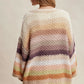Striped Chunky Knit Cardigan