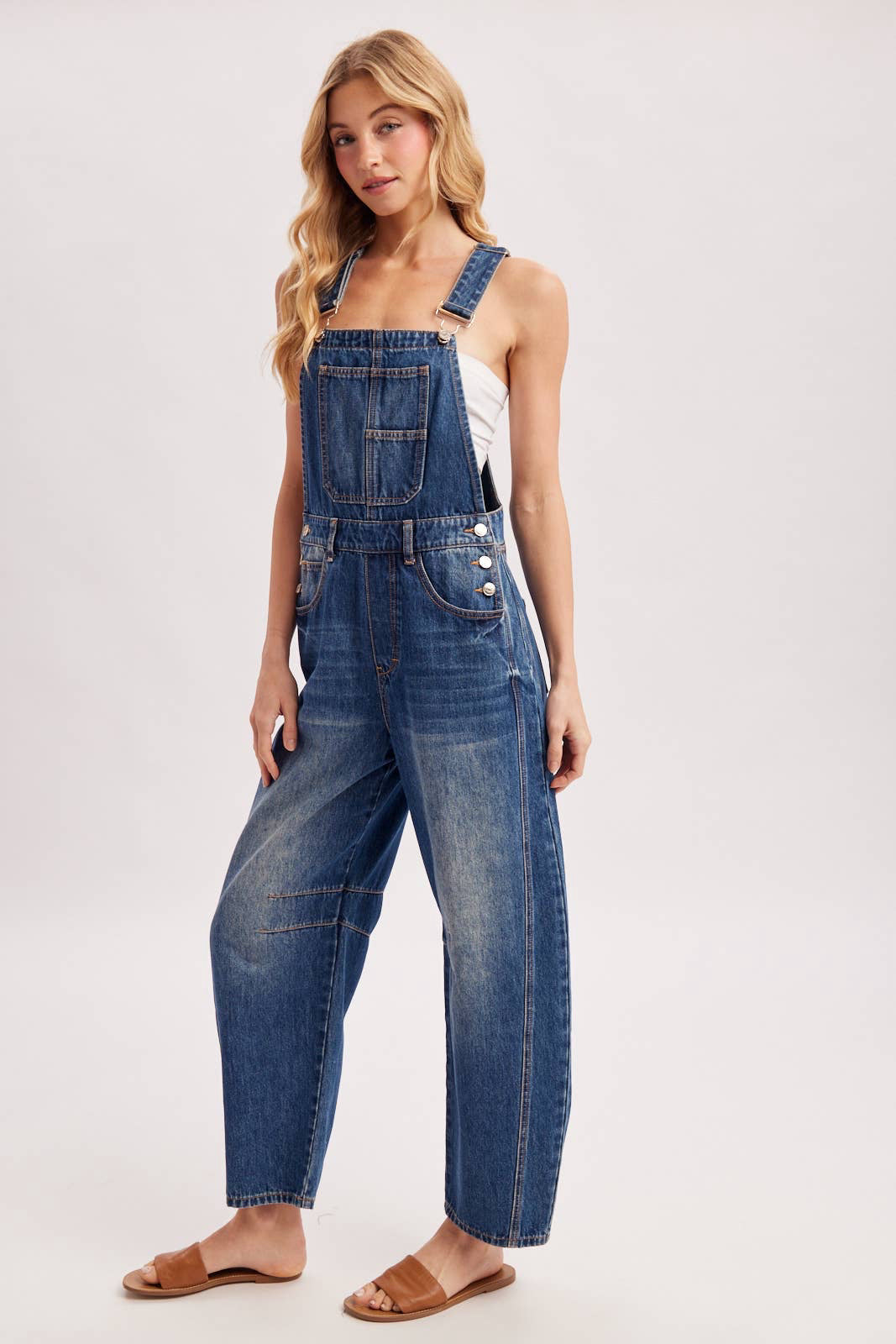Boho Hippy Denim Barrel Overalls