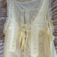 Boho Dainty Lace Trim Button Front With Tie Tank
