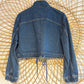 Cropped Drawstring Denim Jacket