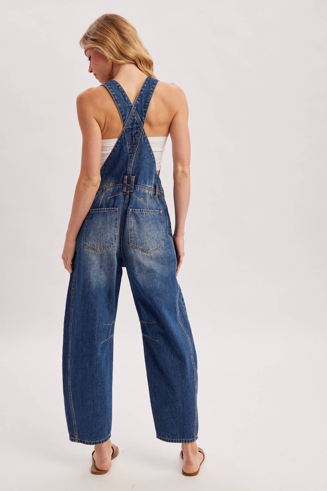 Boho Hippy Denim Barrel Overalls