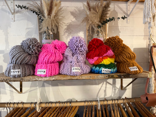 Chunky Knit Pom Pom Beanie