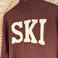 Hipster Cozy Knit Mock Neck "Ski" Sweater