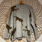 S/M Gray Leopard Soft Knit Sweater