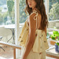 Boho Hippy Cotton Gauze Floral Embroidered Tank Top