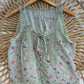 Boho Dainty Lace Trim Button Front With Tie Tank