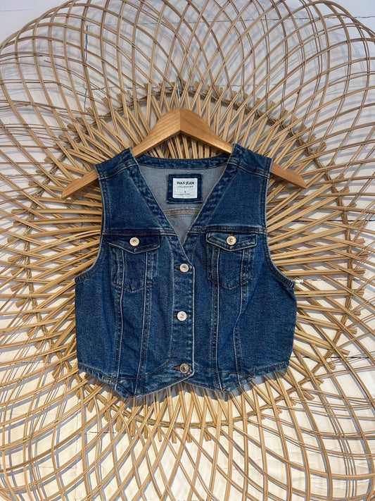 S Medium Wash Denim Vest