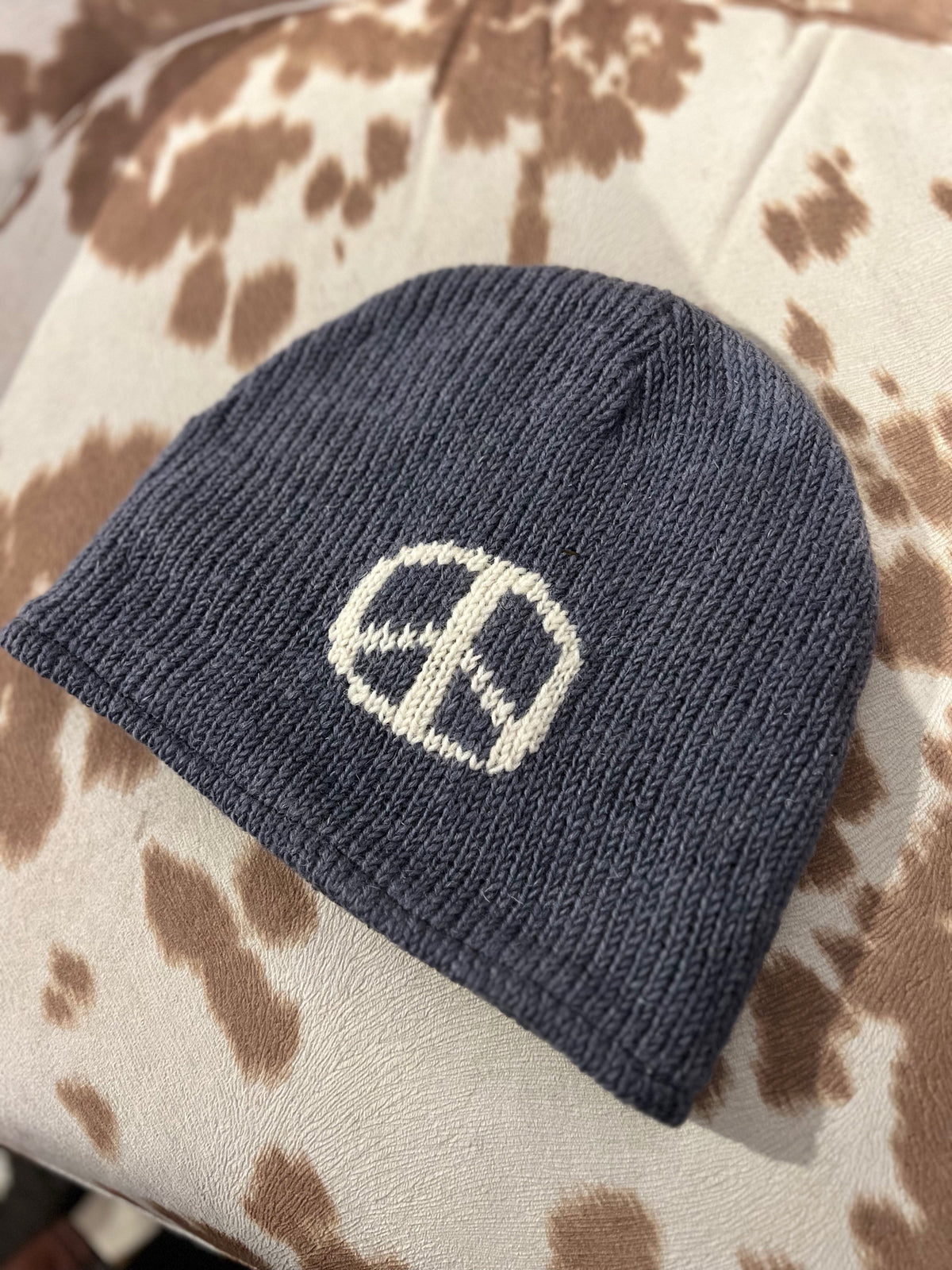 Knit Fleece Lined Peace Sign Beanie