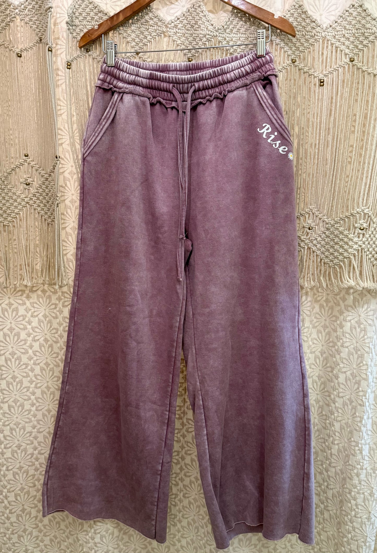 Rise Daisy Logo Wide Leg Sweatpants