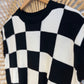 S Hipster Checkerboard Knit Vest