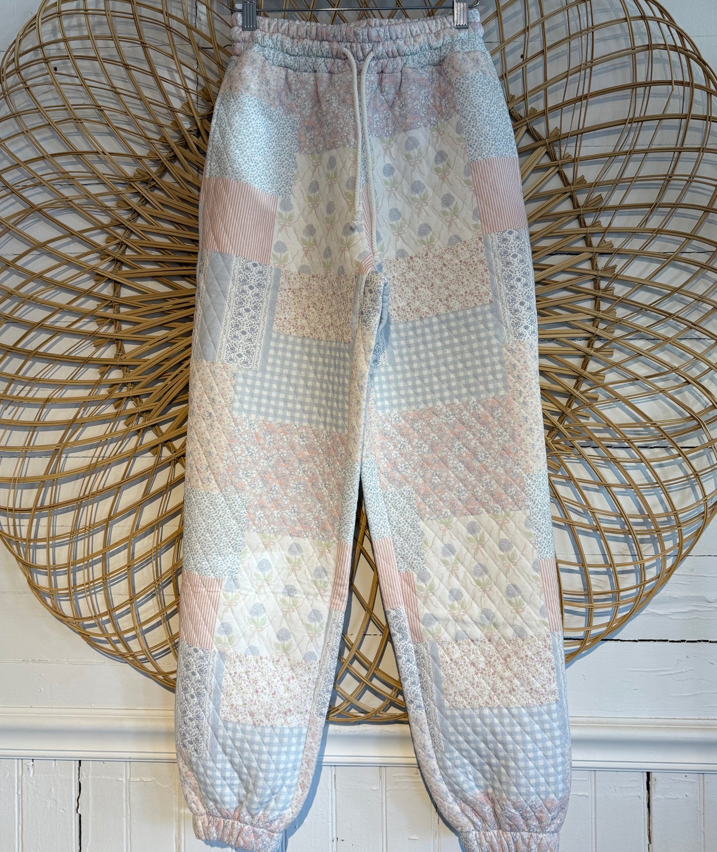 Hipster Quilted Floral Patchwork Cozy Sweatpants