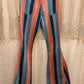 Boho Hippy Striped Denim Bell Bottoms