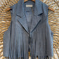 Boho Western Collared Fringe Suede Vest