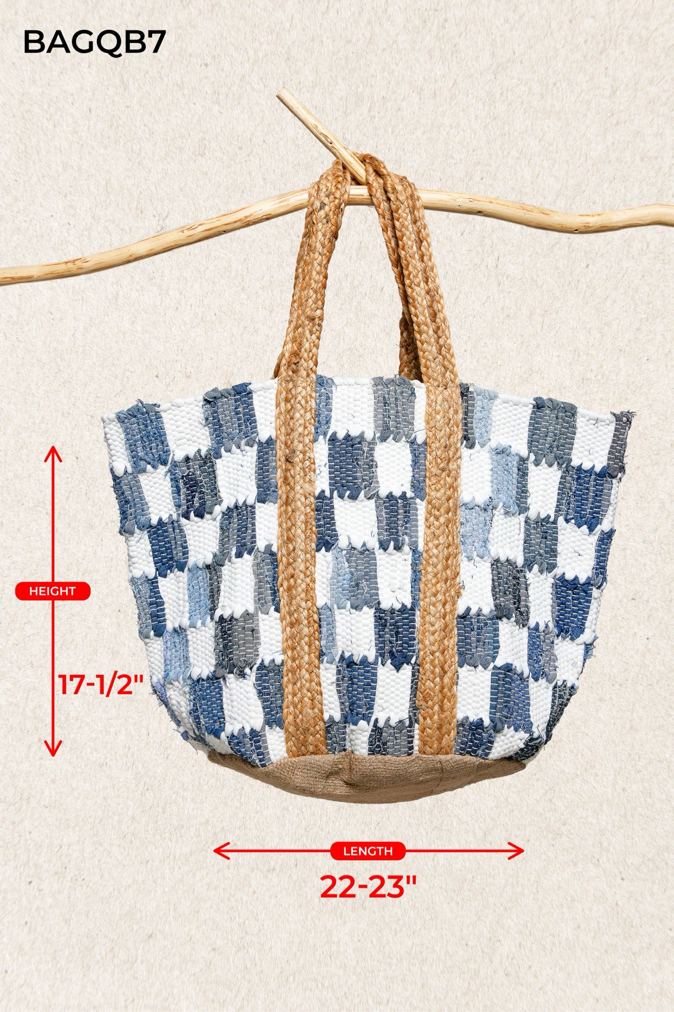 Boho Woven Large Straw Tote Bag