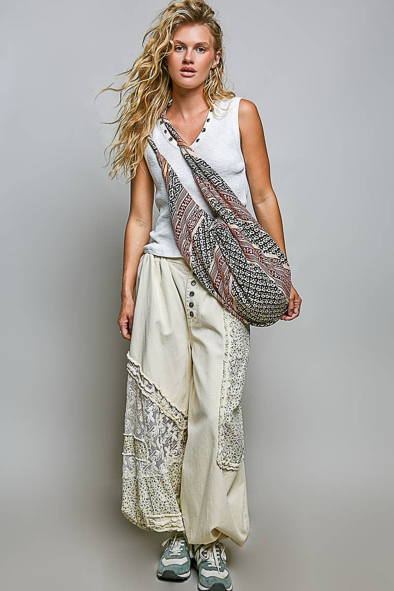 Yoga Boho Indian Block Print Market Tote Sling