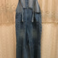 Boho Hippy Denim Button Front Wide Leg Overalls