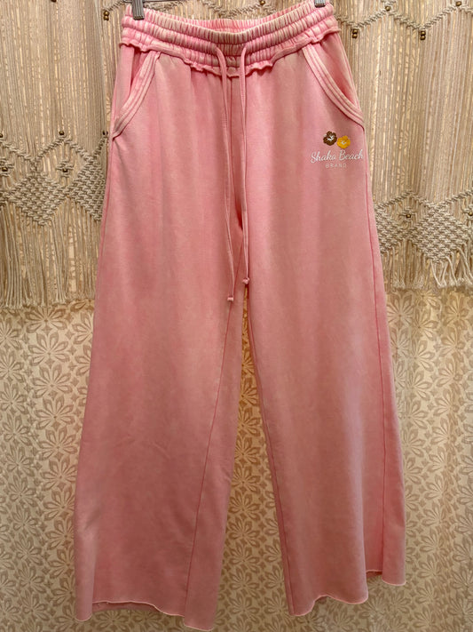 Shaka Beach Brand Logo Wide Leg Sweatpants