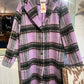 Purple Plaid 3/4 Length Jacket